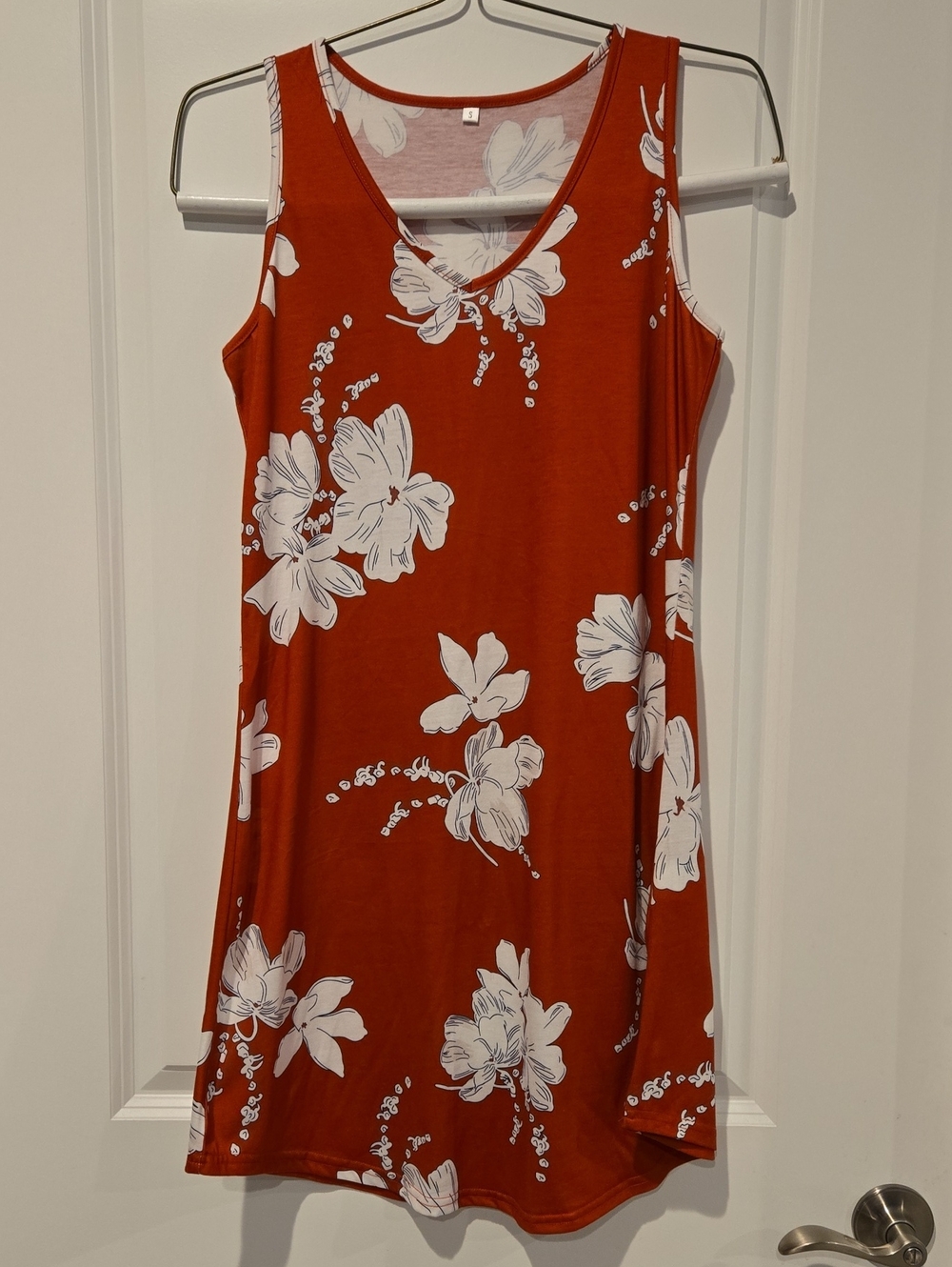 Sleeveless V-Neck Tee-Shirt Dress